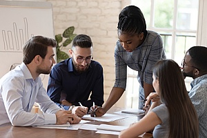 accountants working alongside government contractors during the contract procurement stage