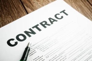 contract form with pen on the table
