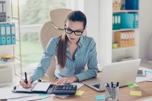 female accountant in office