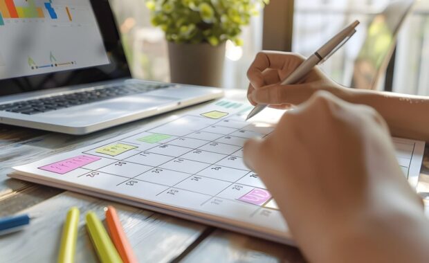 calendar assisting in weekly time management