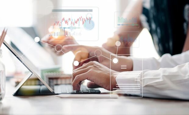 business team meeting and discussing to audit financial planning sales