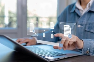digital document verification and file approval workflow concept