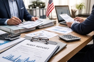 people during business audit meeting