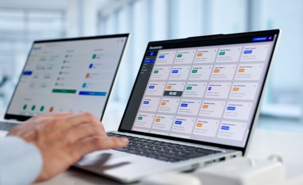 man organizing contracts and invoices