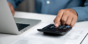 financial advisors analyze business reports and expenses at the office desk